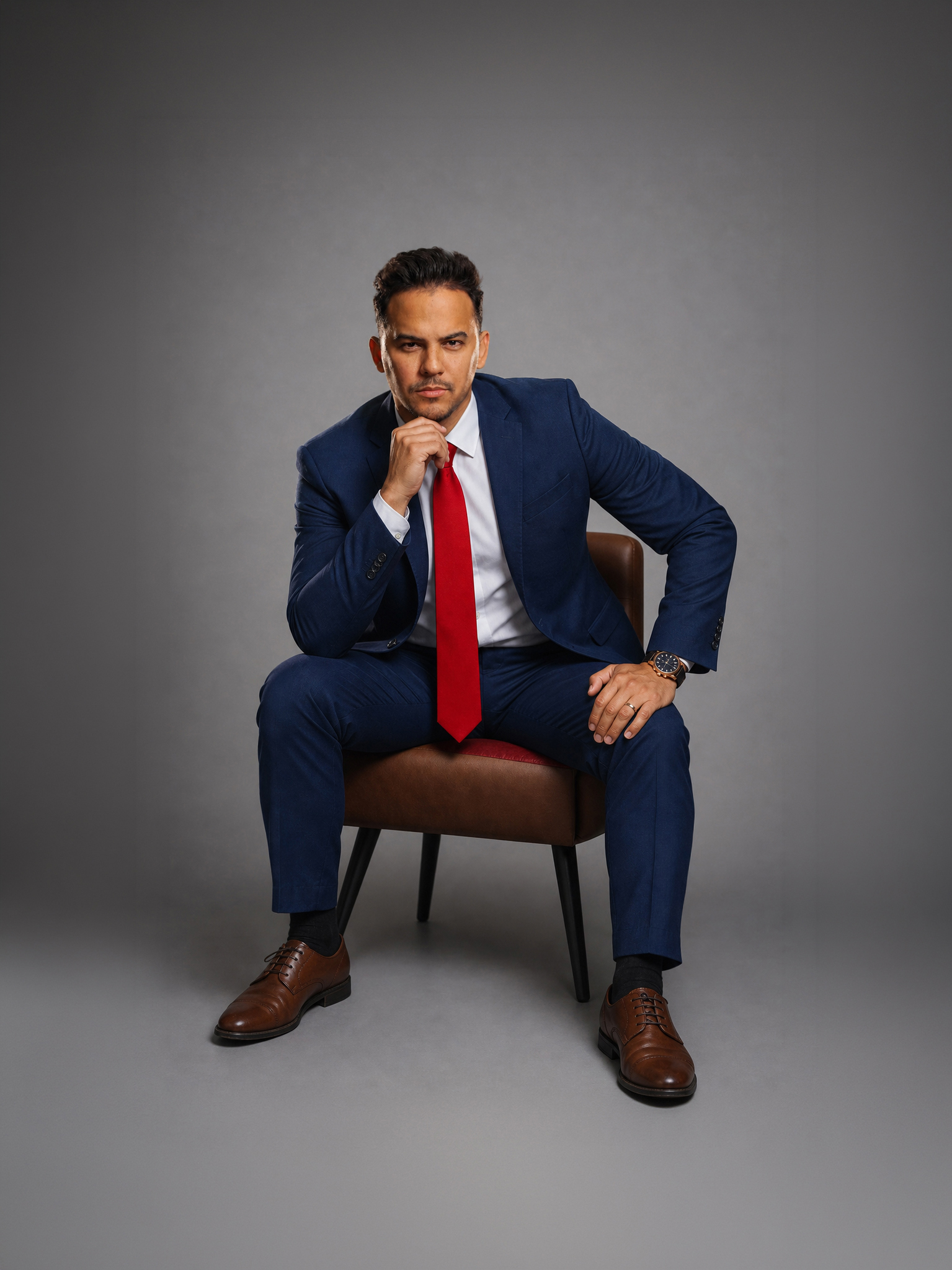 Dani, Miami real estate agent, adjusting his tie